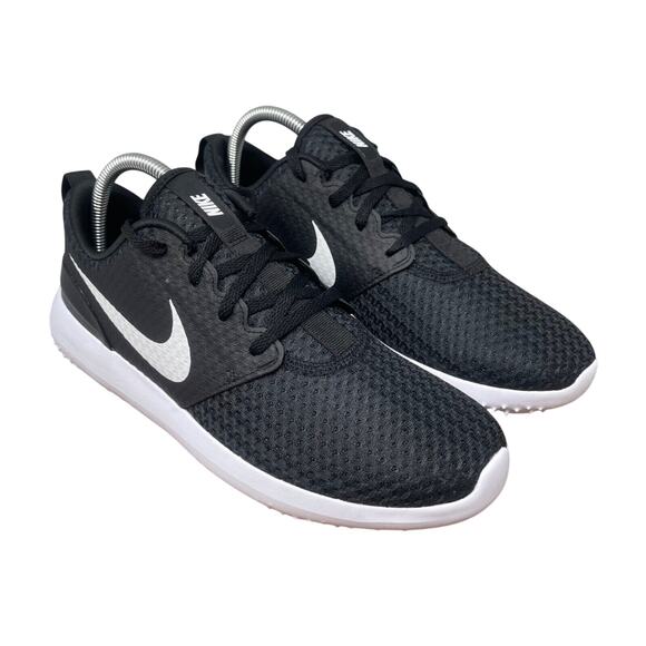 Nike Golf Shoes Mens 8 Black White Roshe Spikeless Lace Up CD6065-001 - Picture 1 of 16
